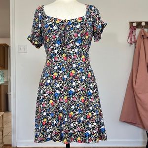 NWT Puff Sleeve, Smocked back mini dress